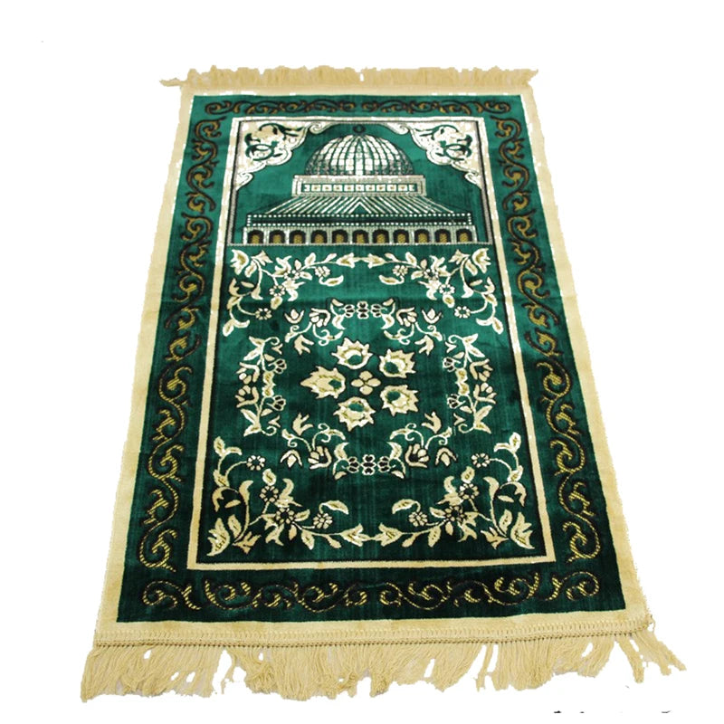 Lightweight Decorative Prayer Mat with Tassels for Home & Mosque Use