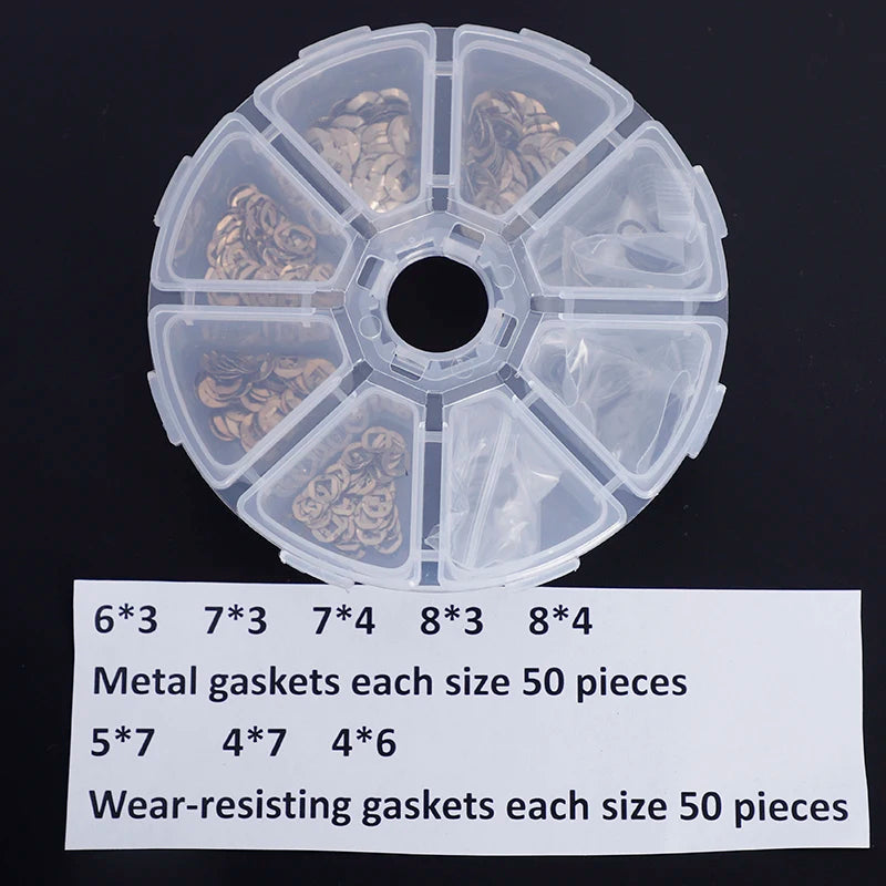 Mixed Gasket Repair Kit - Metal & Wear-Resisting Gaskets in 8 Sizes, 400/800/1600 pcs