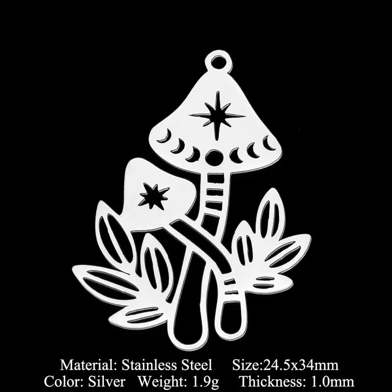 10pcs Geometric Stainless Steel Earring Charms for DIY Jewelry Making