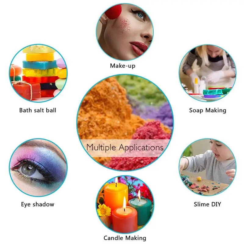 Natural Mineral Mica Powder for DIY Soap Candle Resin Makeup Eyeshadow 120 Colors