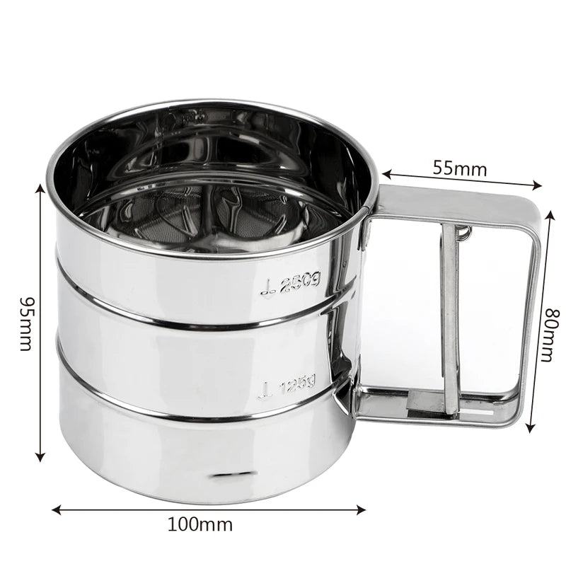 Stainless Steel Flour Sifter Cup for Baking & Cooking
