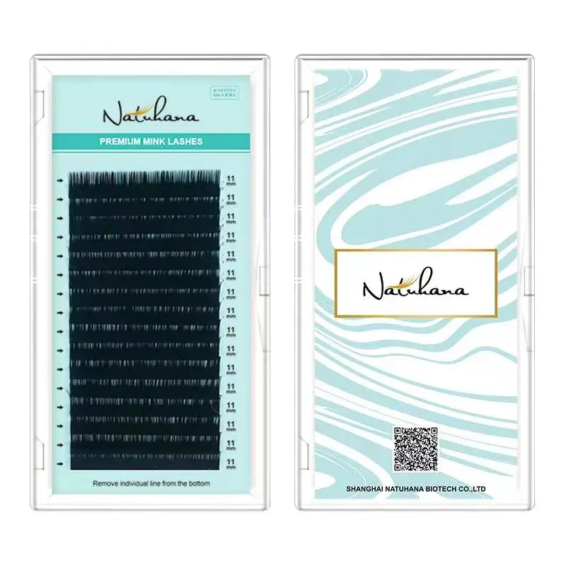 Natural Mink Eyelash Extensions 16 Rows - Korea PBT False Eyelashes for Makeup