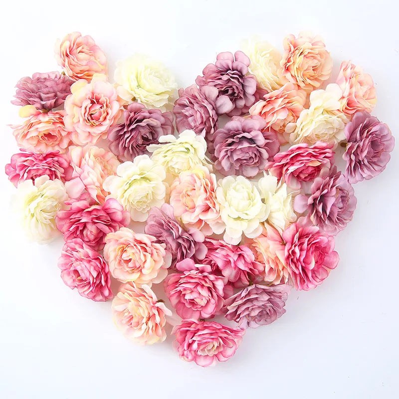 Artificial Silk Rose Flowers for Home Decor Wedding Party DIY Gift Set