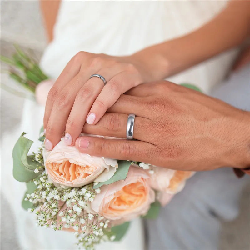 Men Women Tungsten Carbide Wedding Ring 2mm 4mm 6mm 8mm Simple Polished Band
