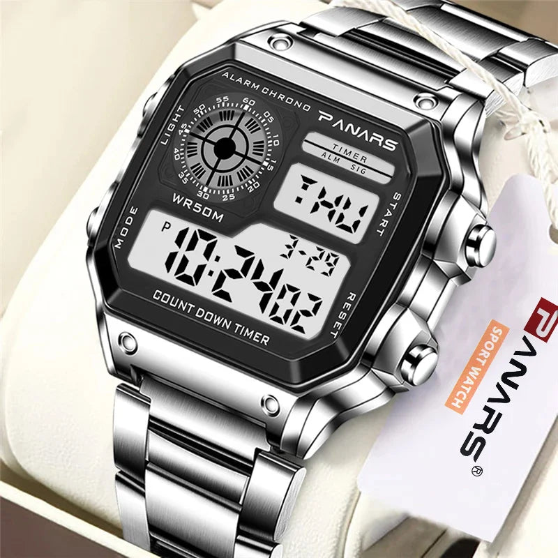 Digital Sports Watch Men Waterproof Stopwatch LED Chronograph Military Wristwatch