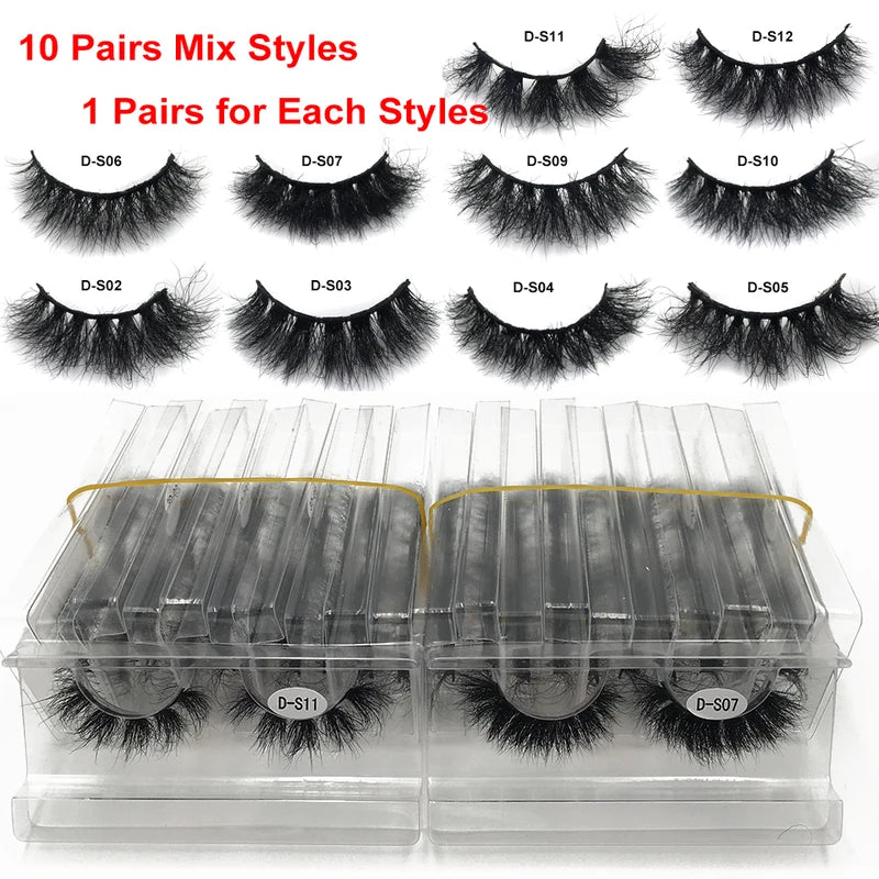 Wholesale Mink Eyelashes 10-50 Pairs Bulk Volume Fluffy Natural False Lashes