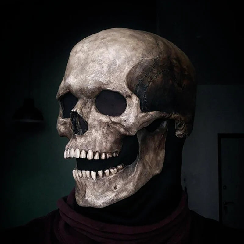 Movable Jaw Skull Mask Halloween Horror Mask for Cosplay Party Decoration