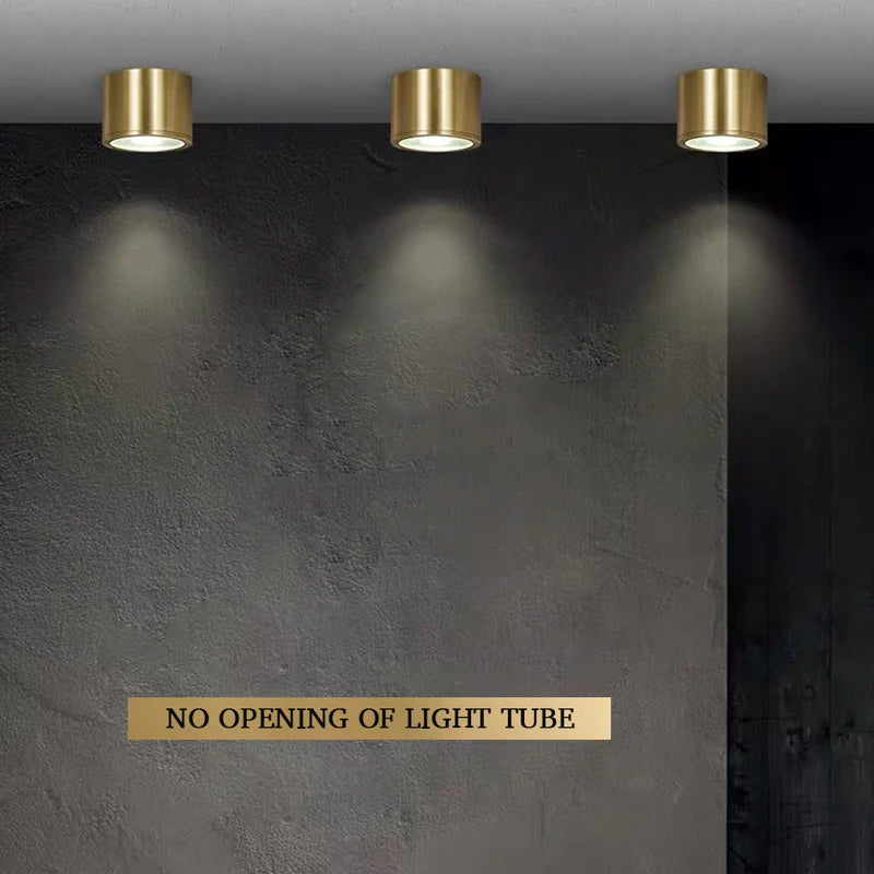 Copper Surface Mounted 7W LED Ceiling Downlight for Living Room & Bedroom