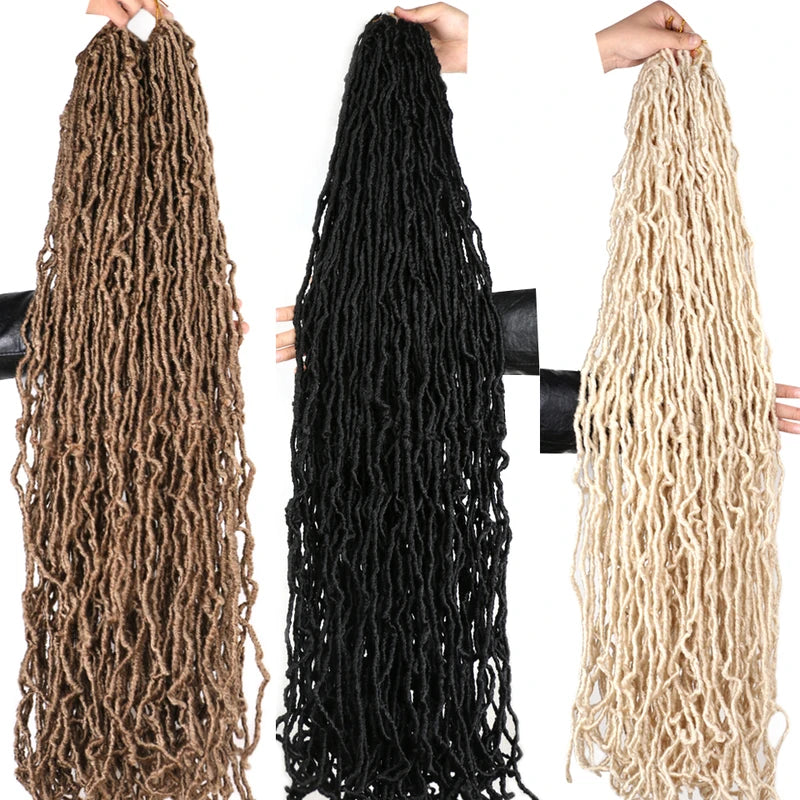 Long Faux Locks Crochet Braids Hair Extensions - Soft Synthetic Locs for Women