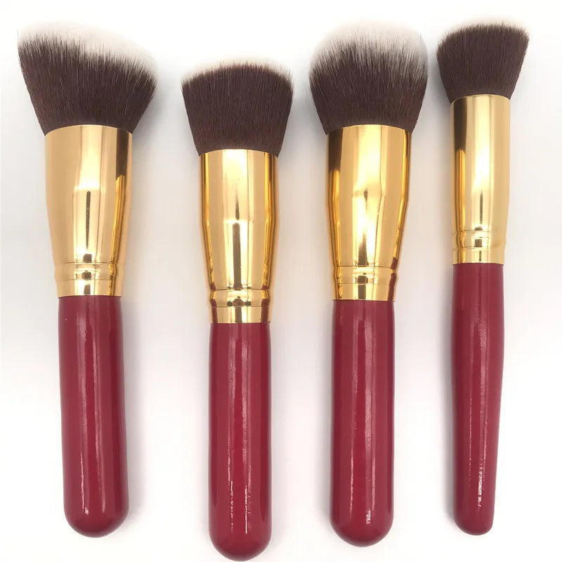 4PCS Makeup Brush Set - Professional Synthetic Face Brushes for Beauty