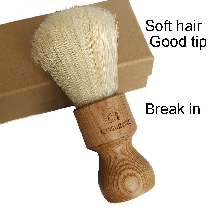 Boar Bristle Shaving Brush with Wooden Handle - Soft Hair, 26mm Knot