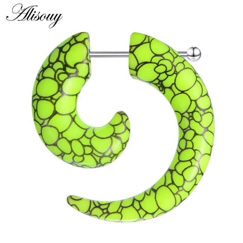 2pcs Acrylic Spiral Ear Taper Fake Gauge Body Jewelry Expanders Plugs & Tunnel