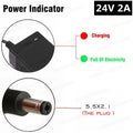 24V 2A Lead-Acid Battery Charger for Electric Wheelchair Golf Cart & Weeding Machine
