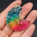 Natural Rainbow Quartz Crystal Pendant for Jewelry Making - Irregular Chakra Stone Charm