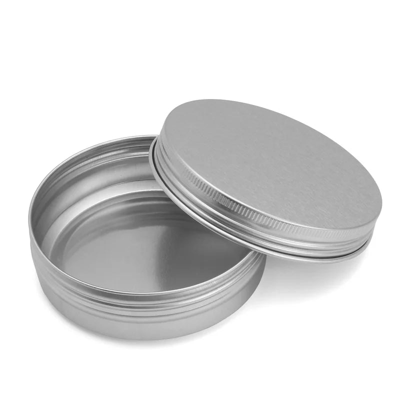 Round Aluminum Storage Cans with Screw Top Lids for Lip Balm Beard Oil 5-100ml