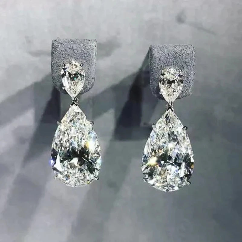 Elegant Crystal Teardrop Dangle Earrings for Women Wedding Jewelry