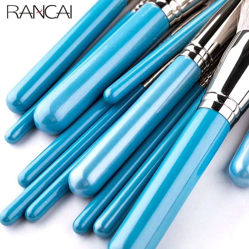 Professional 13-Piece Makeup Brush Set with Leather Bag - Soft Hair Cosmetic Tools