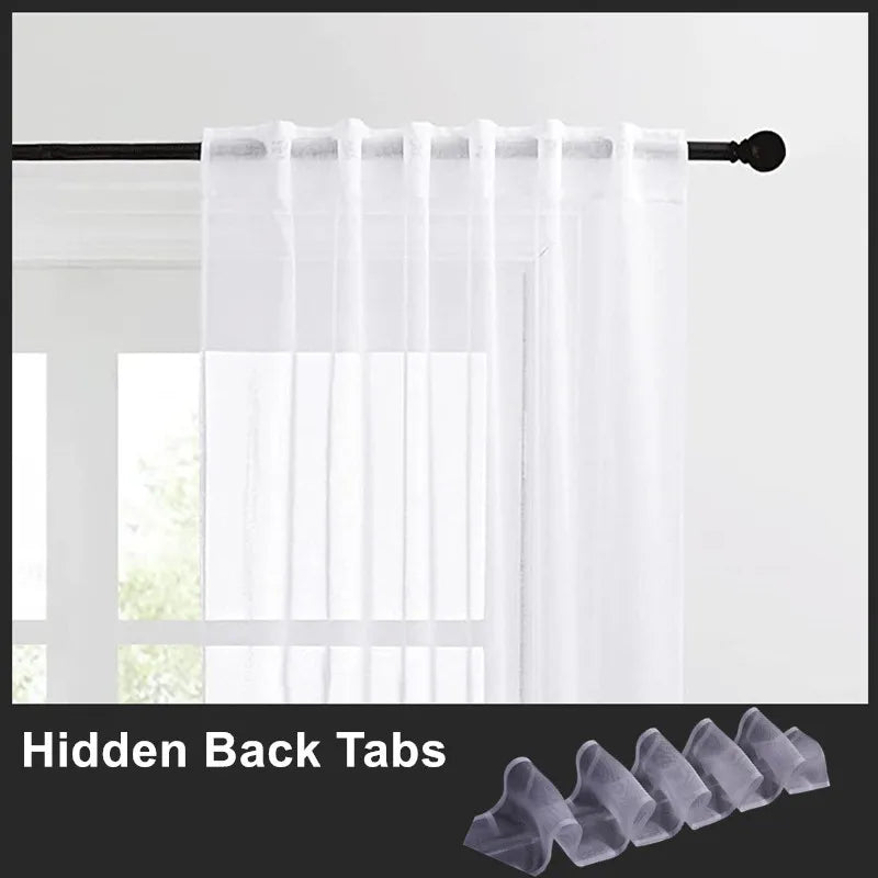 Super Soft Snow White Sheer Curtain Panels for Living Room & Bedroom