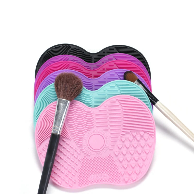 Silicone Makeup Brush Cleaning Pad Mat - Gentle Brush Washer & Scrubber for Cosmetics