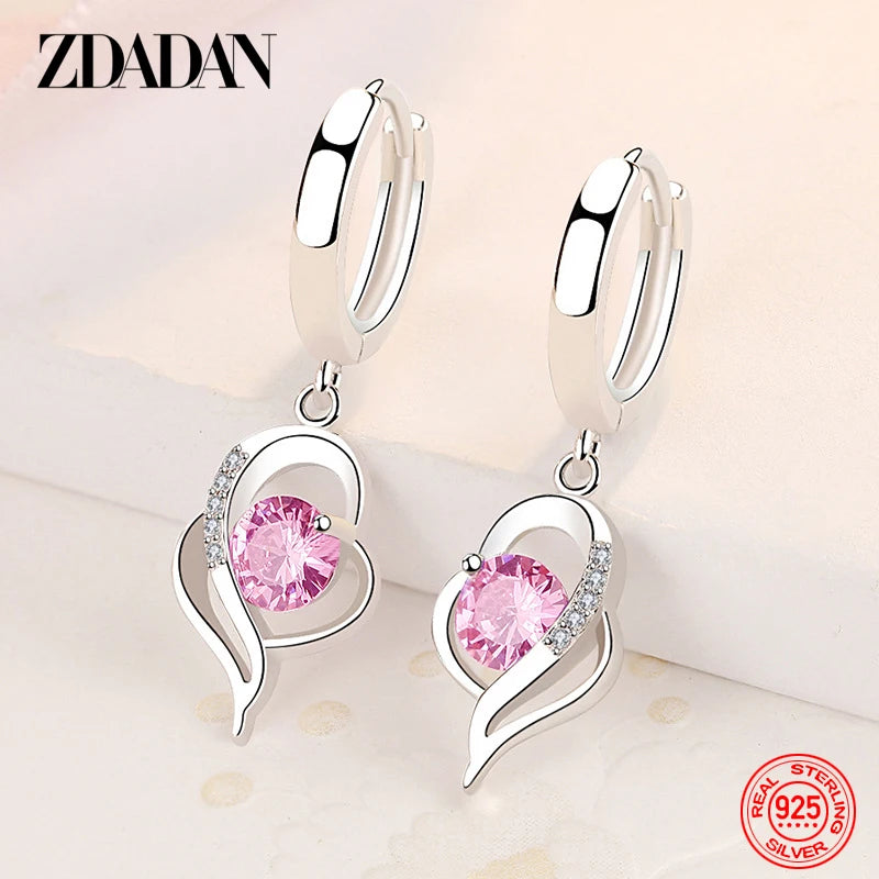 Sterling Silver Crystal Zircon Earring for Women - Fashion Jewelry