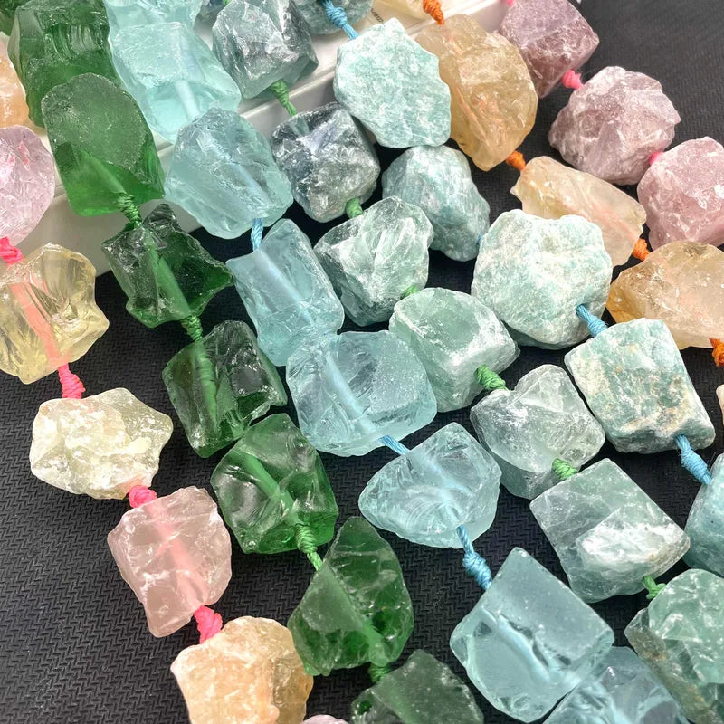 Natural Irregular Raw Stone Beads for DIY Jewelry - Lapis Lazuli Amethyst Citrine Amazonite Crystals