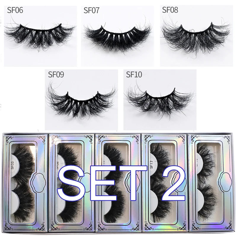Wholesale 25mm Mink Fluffy Long False Eyelashes - Multiple Styles & Colors