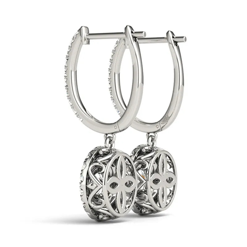 Elegant Wedding Eternity Earrings for Women Cubic Zirconia Jewelry