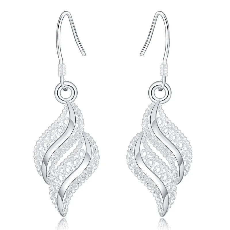 925 Sterling Silver Dangle Earrings for Women Wedding Engagement Jewelry