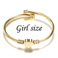 Personalized Kids Initial Bracelets - Tiny Letter Custom Bangles for Babies, Multiple Metal Colors