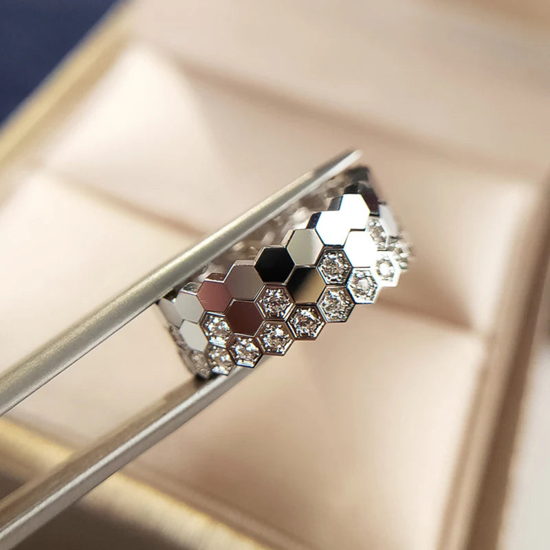 Fashion Engagement Ring for Women - Trendy Brass Jewelry with Cubic Zirconia