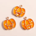 Halloween Enamel Charms Set - Ghost, Vampire, Pumpkin, Hat Pendants for Jewelry Making