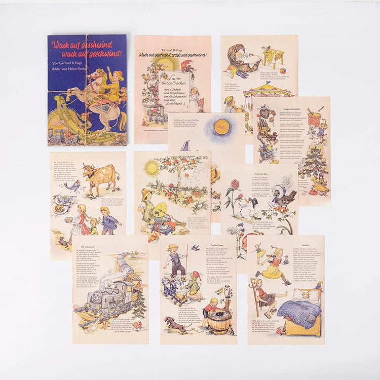 10 Pcs Vintage Old Book Page Scrapbooking Paper Decorations DIY Retro Backgrounds