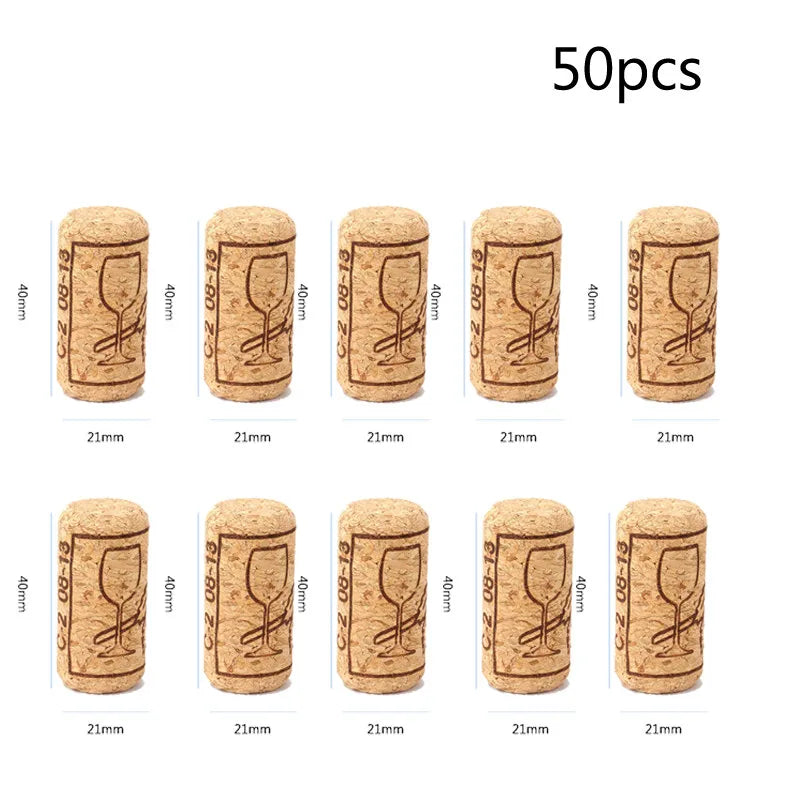Reusable Wooden Wine Corks - Natural Straight Bottle Stopper Set for Wine & Crafts