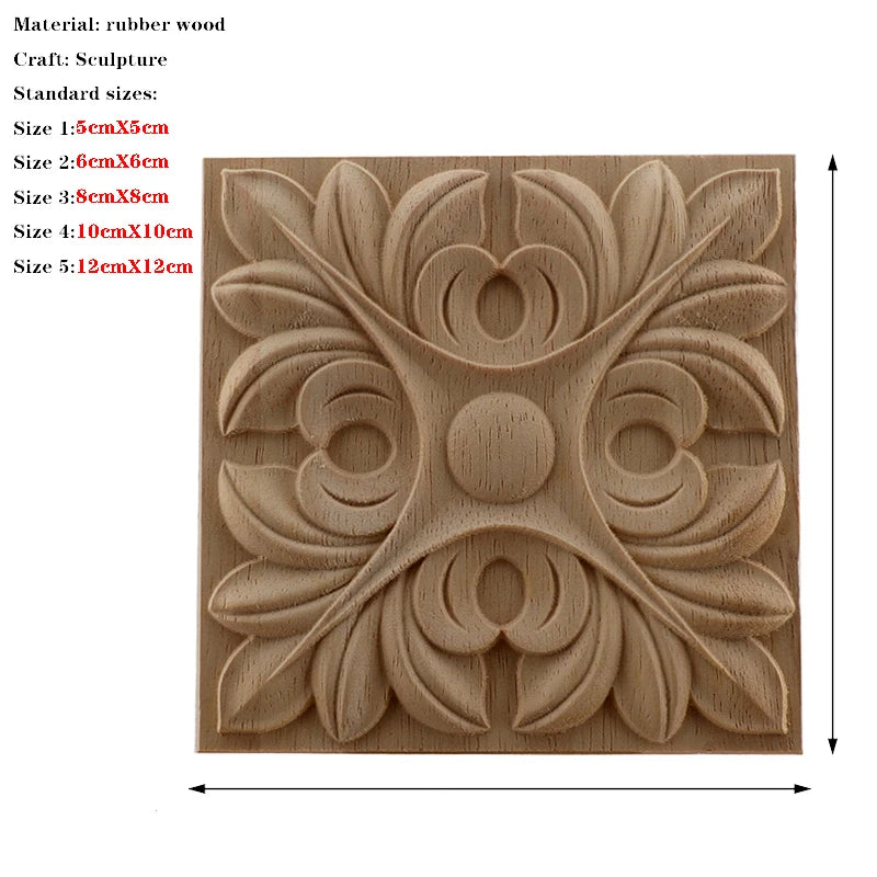 European Carved Unpainted Retro Wood Mouldings and Appliques for Home Furniture Walls