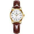 Women & Men Quartz Watch 50M Waterproof Sports Leather Strap Ultrathin