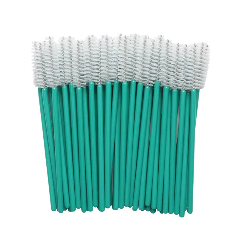 50pcs Disposable Nylon Mascara Wands with Blue Handles for Lash Extensions & Makeup