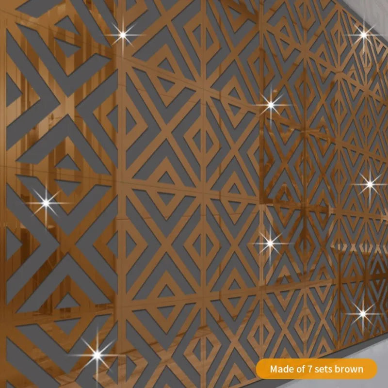 12Pcs 28x28cm 3D Mirror Wall Stickers Self-Adhesive Home Decor for Bedroom & Living Room
