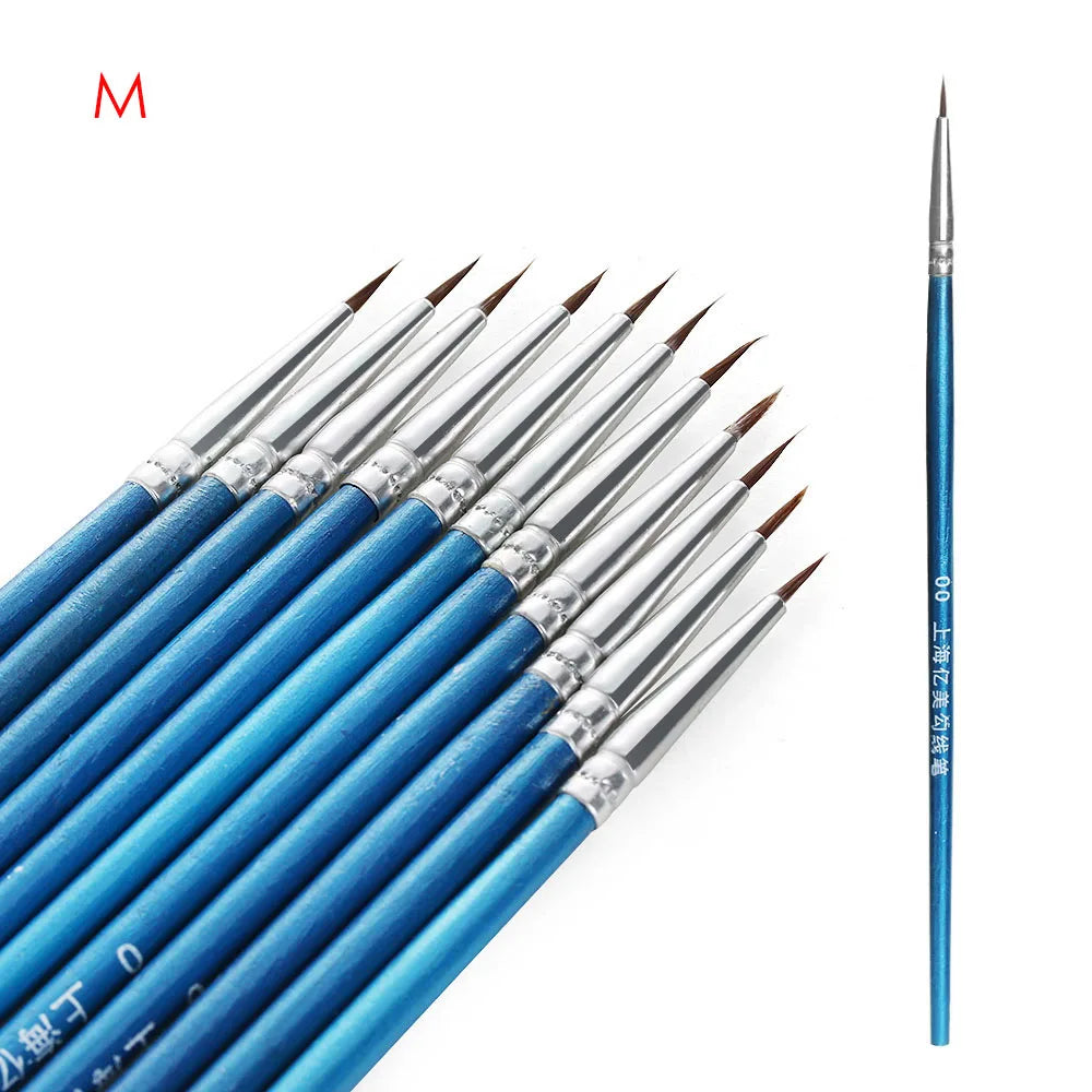Set of 10 Acrylic Painting Pens Fine Hand Painted Art & Drawing Brushes