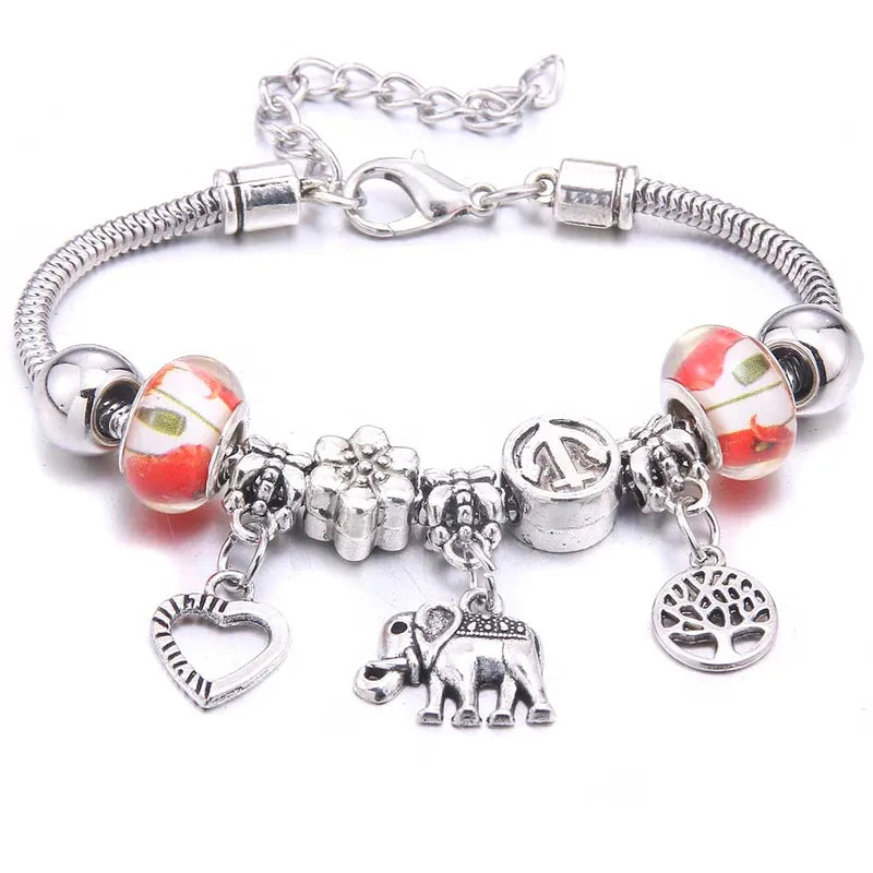 Colorful Crystal Charm Bracelet for Women DIY Beaded Jewelry Gift