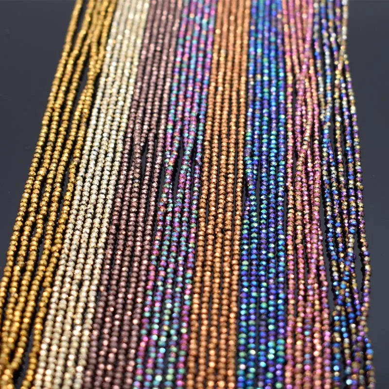Crystal Glass Beads 1x2mm Rondelle Spacer Beads for Jewelry Making - 220pcs