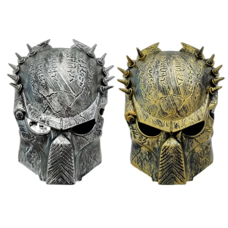 Steampunk Predator Mask Halloween Cosplay Iron Mask with Rivet Details