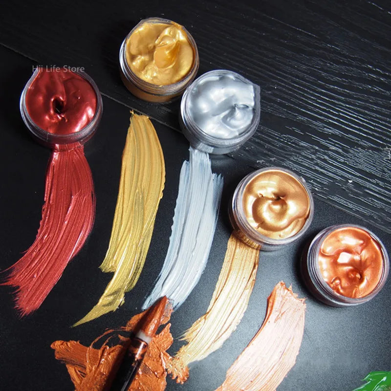 20ML Metallic Acrylic Paint - Waterproof, Faded-Resistant for Art & Crafts