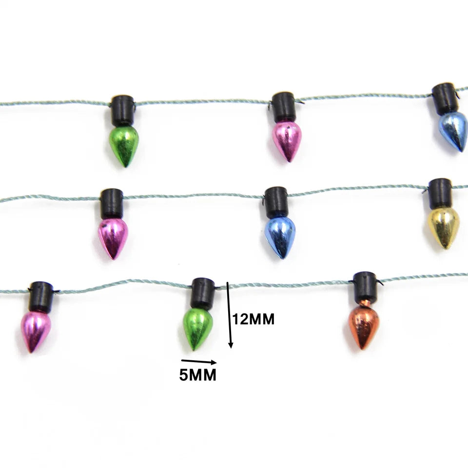 Colorful Christmas Garland String Lights, No Electricity, DIY Small Bulbs, 3/5 Meters