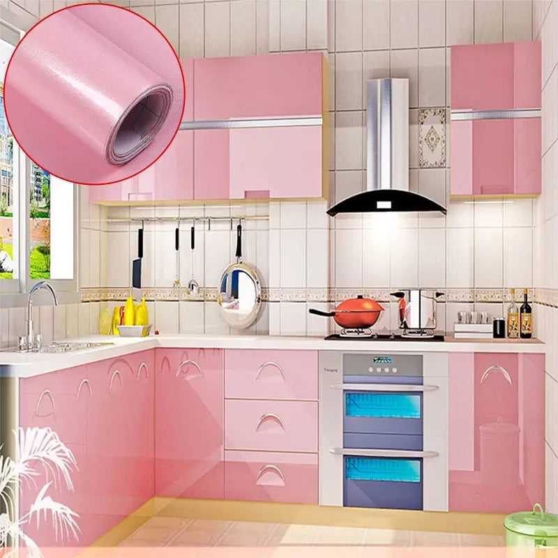 Self-Adhesive Wallpaper Vinyl Films for Kitchen Cabinets & Furniture DIY Decor