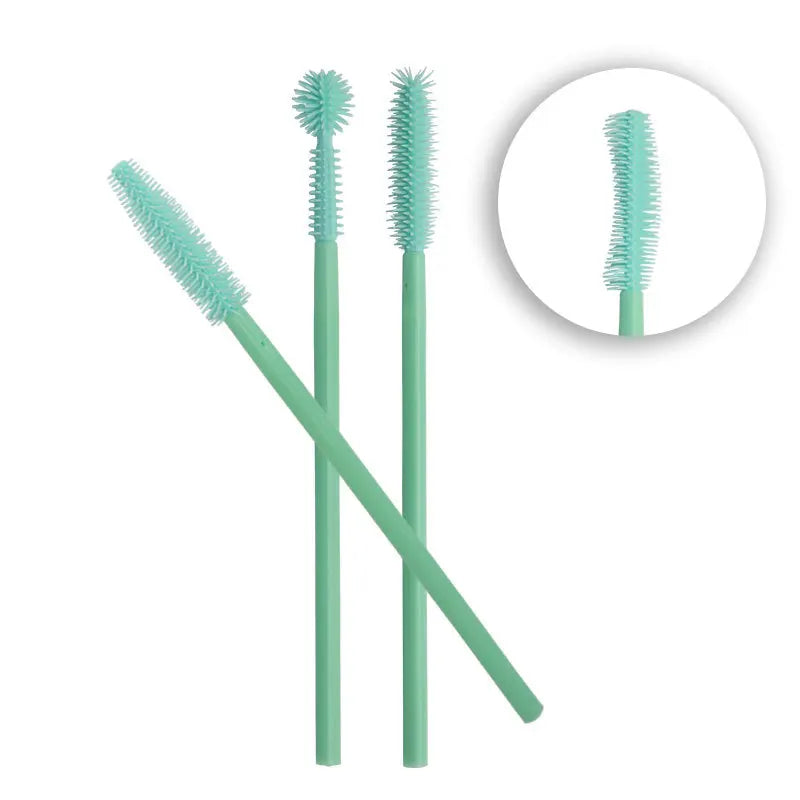 50 Pcs Disposable Silicone Eyelash Brush Applicators for Lash Extensions & Makeup