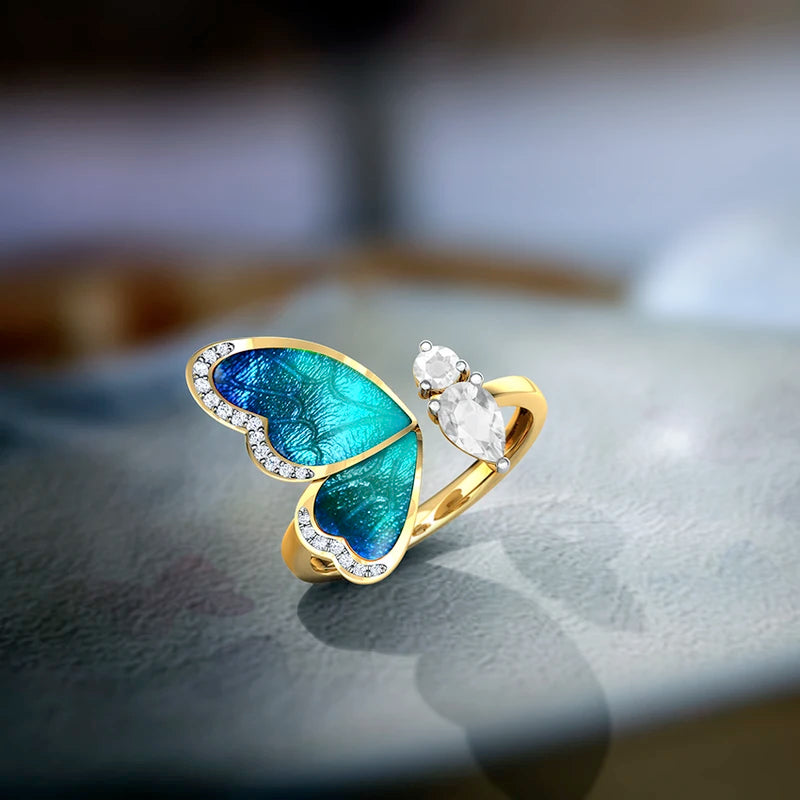 Adjustable Women's Butterfly Ring - Romantic Jewelry Gift for Women