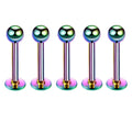 5Pcs Labret & Lip Ring Set - Surgical Steel Ear Cartilage Helix Tragus Jewelry