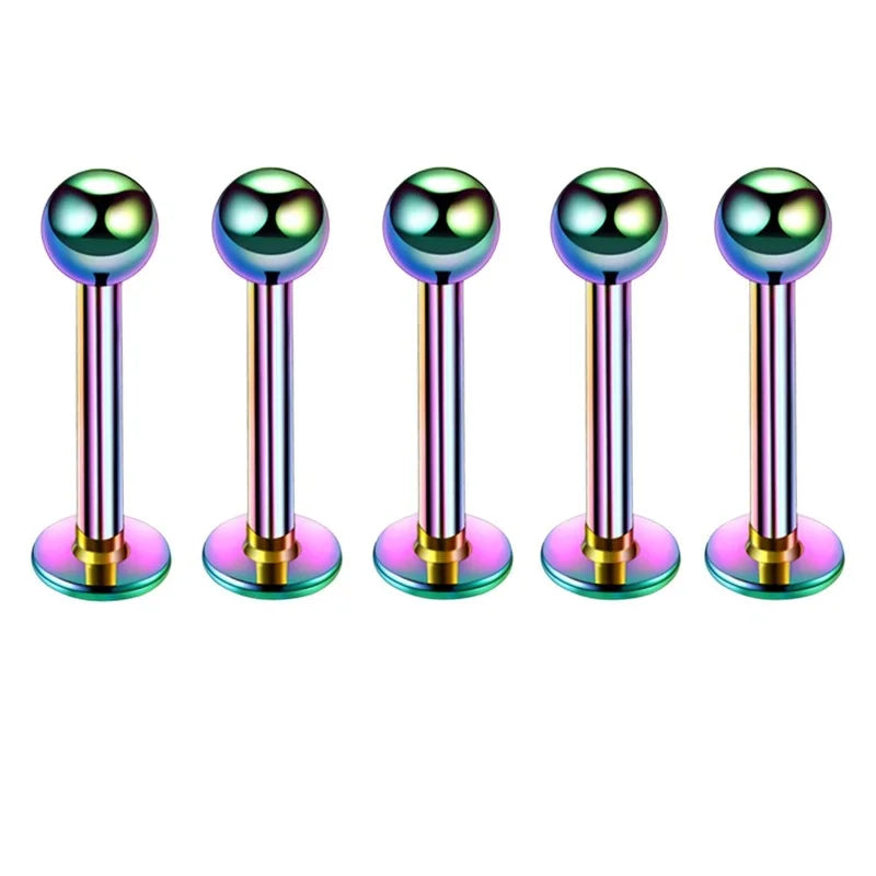 5Pcs Labret & Lip Ring Set - Surgical Steel Ear Cartilage Helix Tragus Jewelry