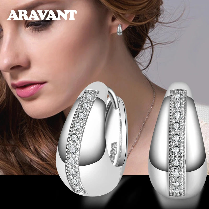 Sterling Silver 18mm Small Hoop Earrings for Women Wedding Jewelry Gift