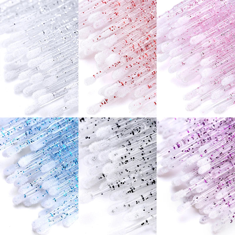 50pcs Disposable Micro Lash Brushes for Eyelash Extension Removal & Makeup Application